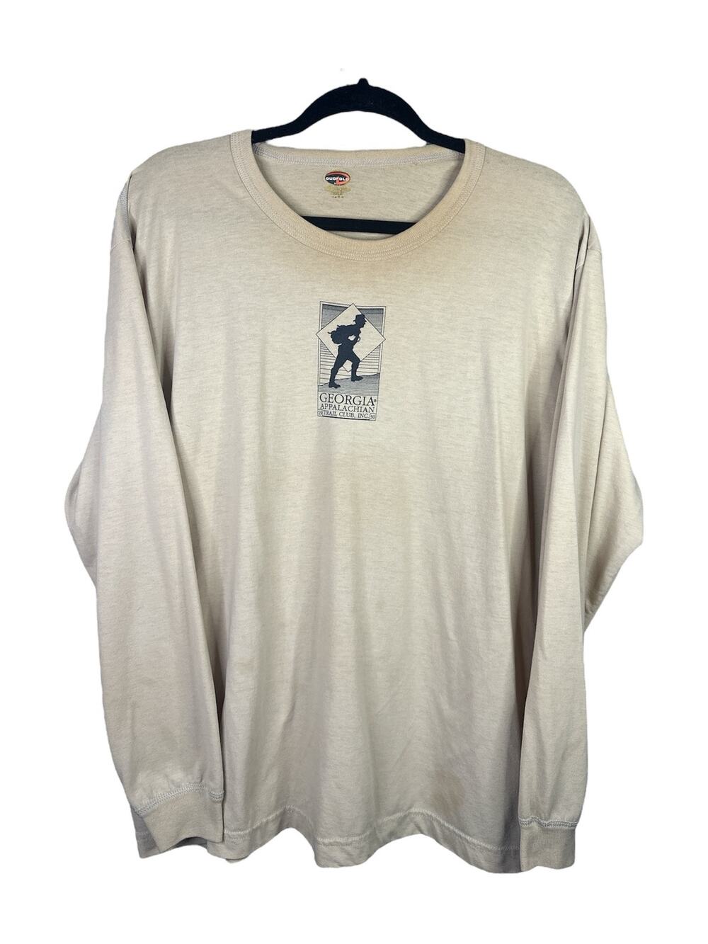Duofold Yellow Tan Georgia Appalachian Trail Club Logo Long Sleeve Tee Size L